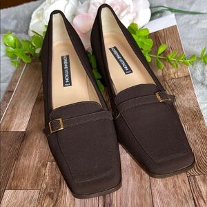 Classic Brown Loafers with Gold Buckle